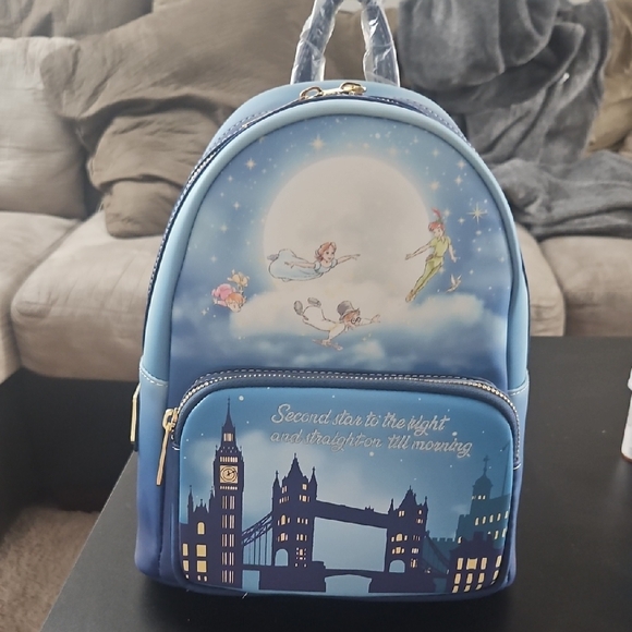 Loungefly Handbags - Loungefly Blue Peter Pan London Loungefly Backpack